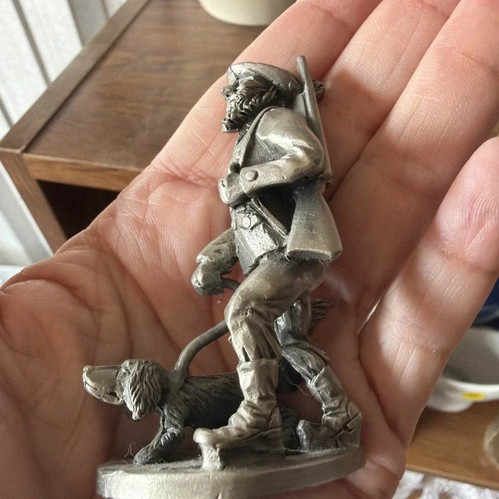 Pewter Swagman‎ And His Dog Made In Germany